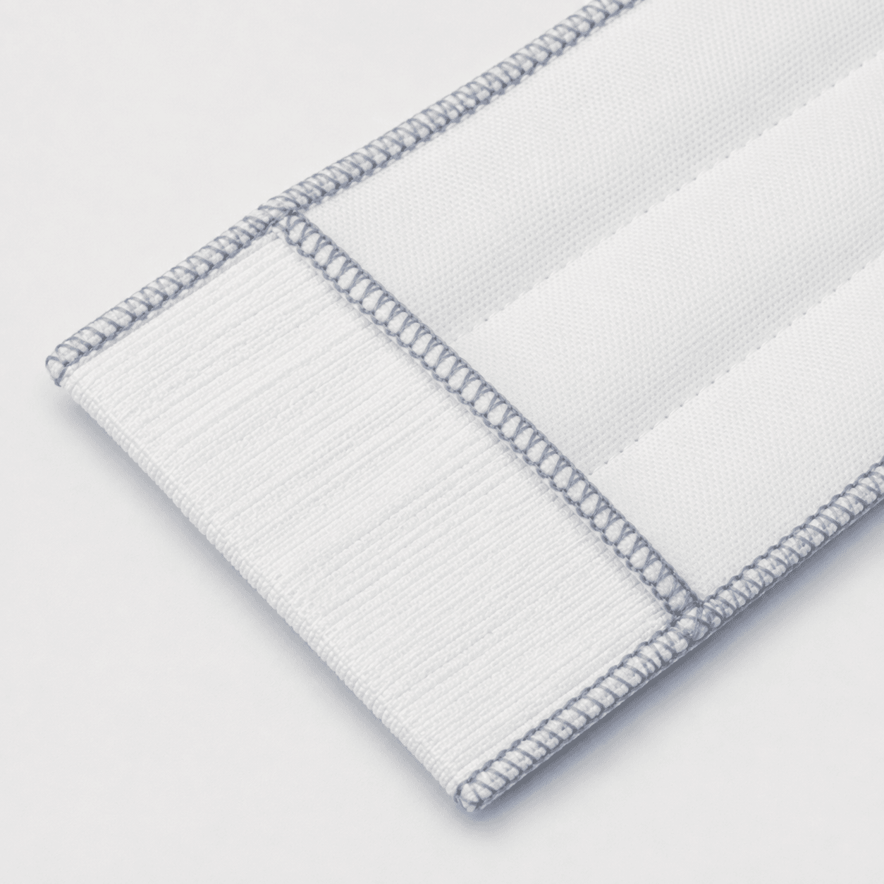 Disposable cleanroom microfiber scrubbing mop for floor, pocket construction detail