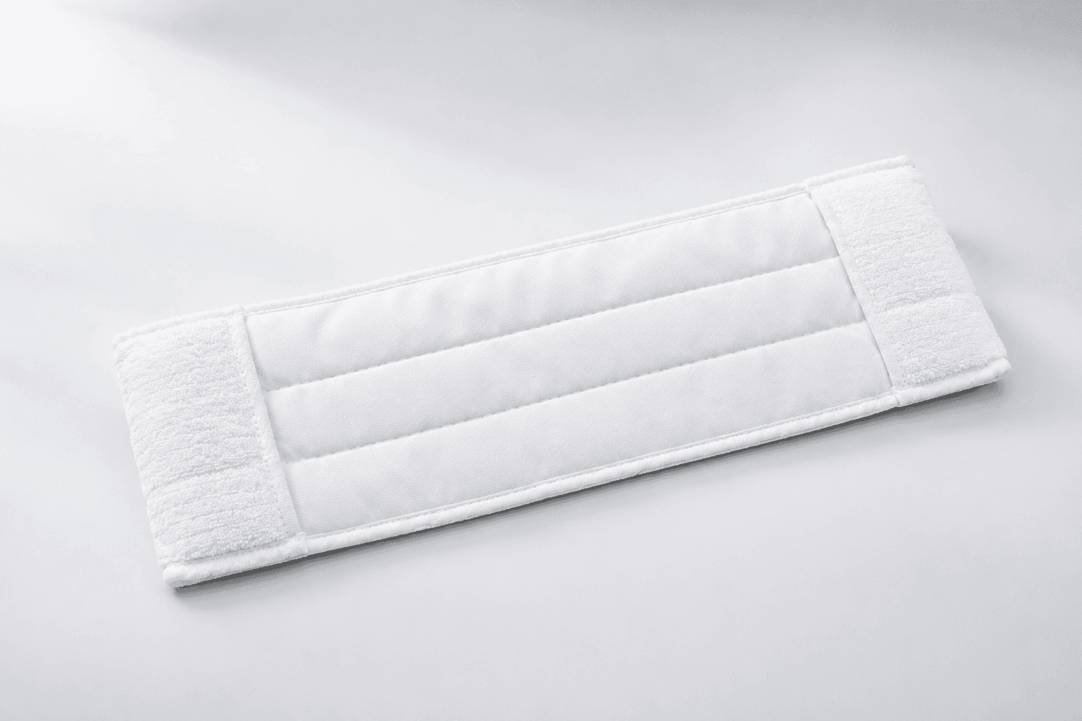Polyester knit cleanroom mop with pocket backing, rear view